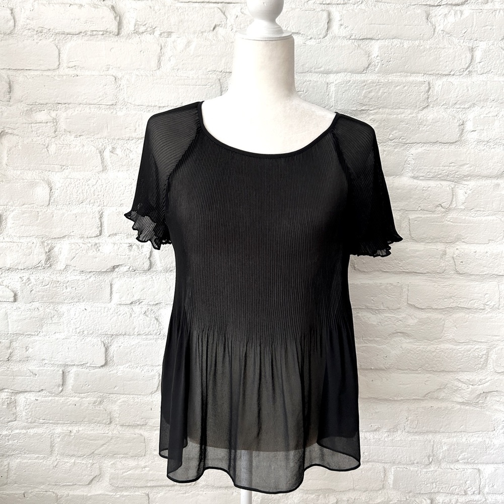 Banana Republic Sheer Black Top